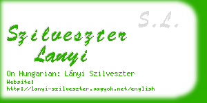 szilveszter lanyi business card